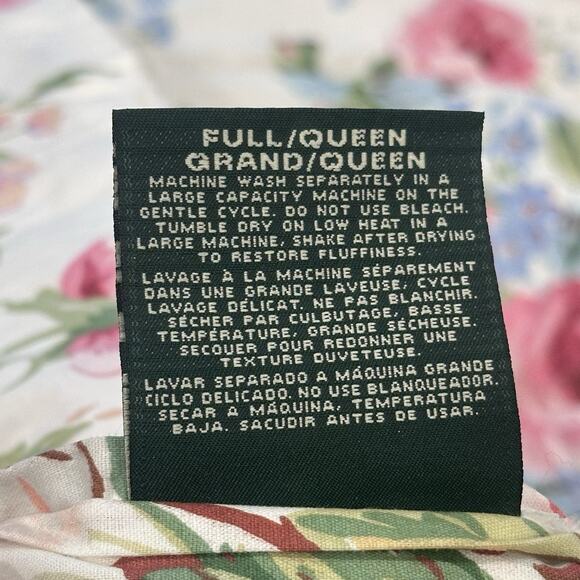 Ralph Lauren VTG Full/Queen Bedding Comforter Retired “Water Floral Pink” EUC - Picture 4 of 7